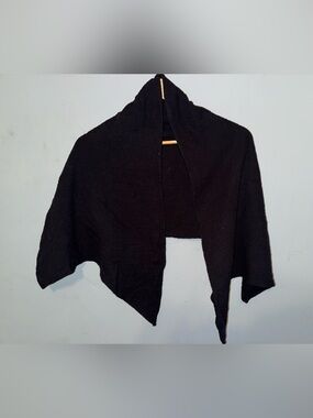 Women's Black Open-Front Shawl Shrug